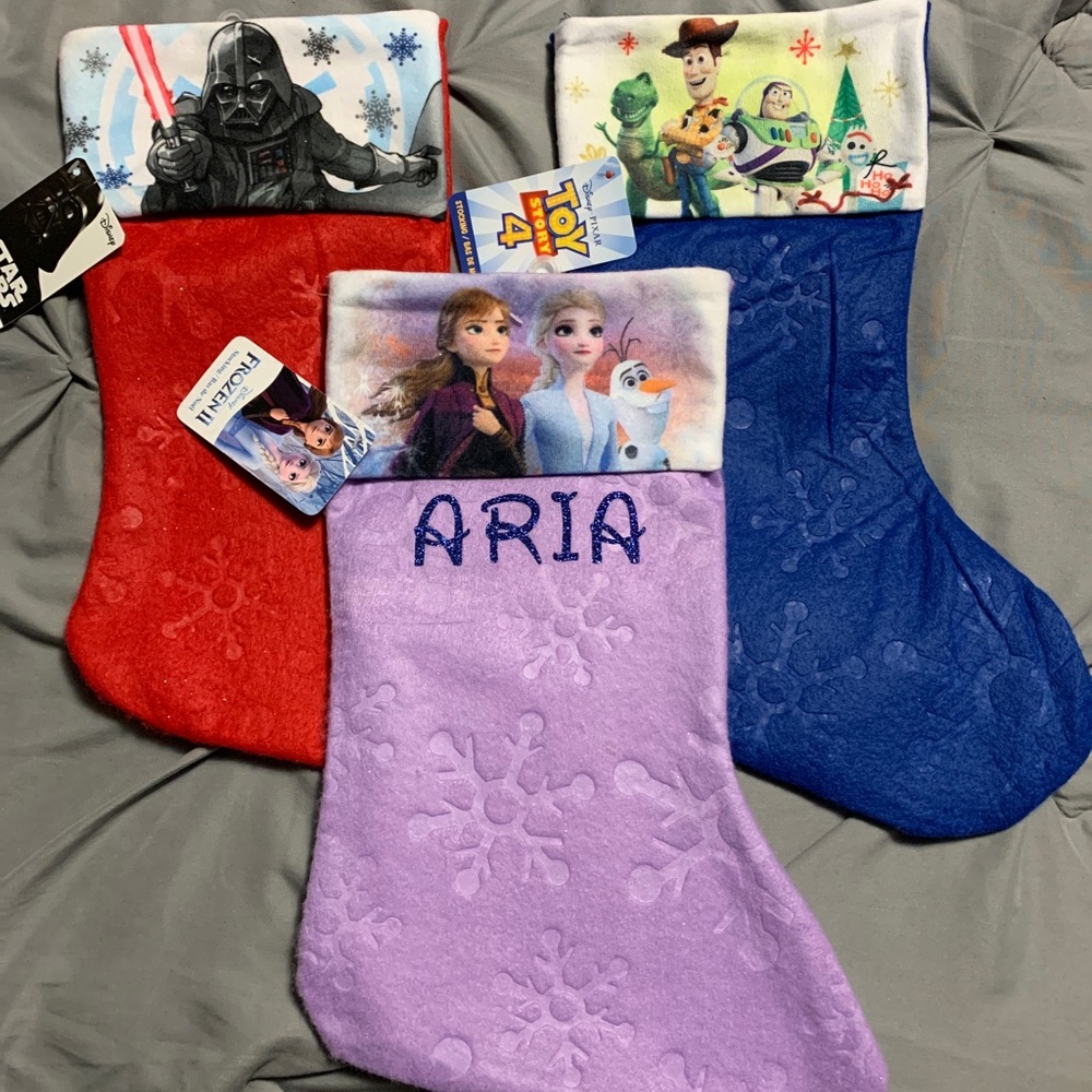 Disney stockings personalized in Disney font!